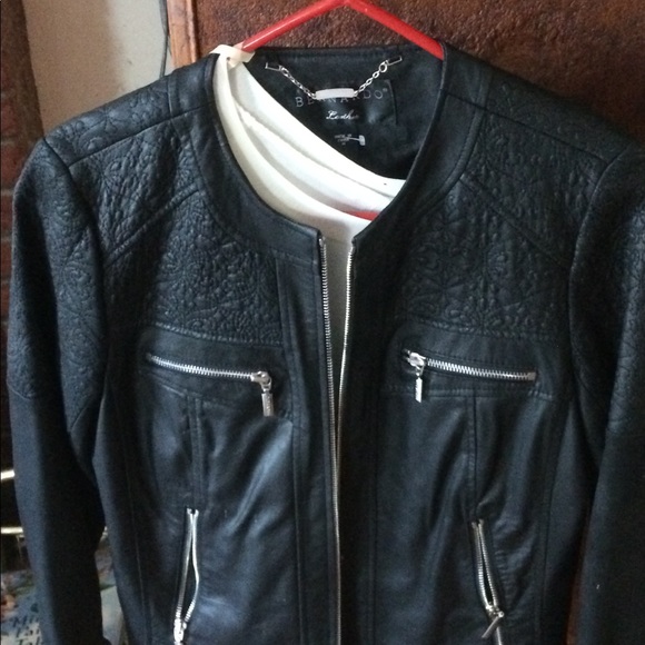Black rivet Gently used Leather jacket - Picture 4 of 4